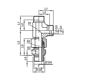 EVL-R  三通組合接頭-英制螺紋金屬密封PARKER接頭、PARKER卡套接頭